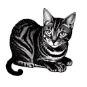 Bengal cats create magic circles around human legs tattoo design idea