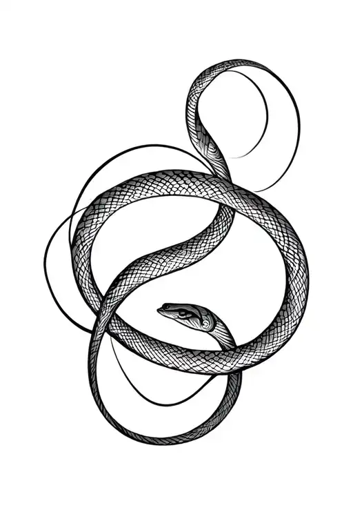 abstract snake-like curve. Flowing, irregular organic shapes with smooth edges. Dynamic, airy, and minimalistic. tattoo design idea