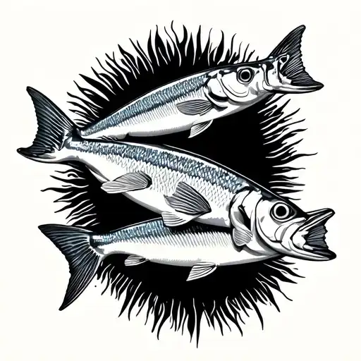 3 sardines tattoo design idea