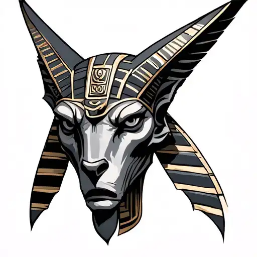 verdi Egypt God angry Anubis tattoo design idea