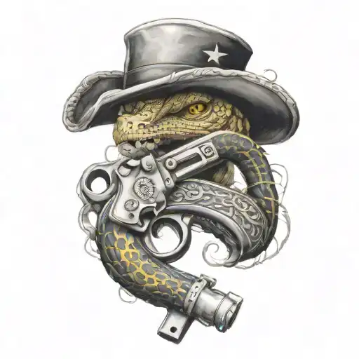don't tread on me pistols  tattoo design idea