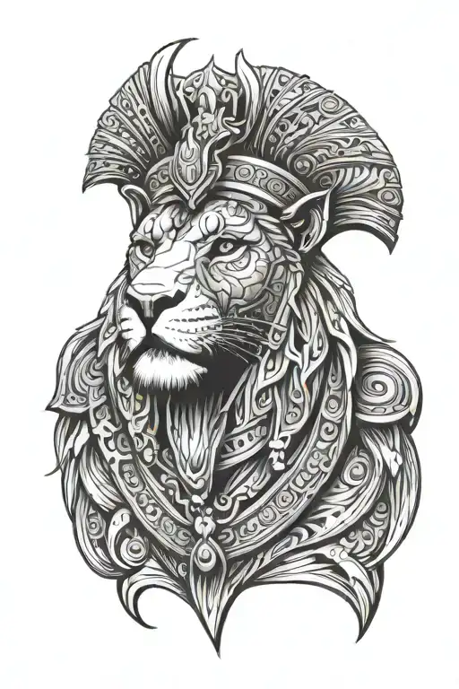 lion head as a pharaoh tattoo design idea