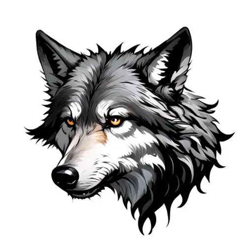 out of darkness cometh light, good versus bad wolf tattoo design idea