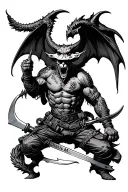 us marine slaying the devil tattoo design idea
