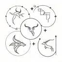 Capricorn, Scorpio, Taurus constellation tattoo design idea