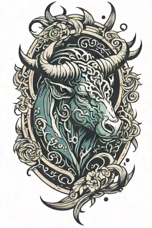 taurus zodiac sign tattoo design idea