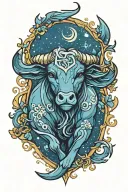 taurus zodiac sign tattoo design idea