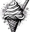 candy and ice cream cone tattoo design idea