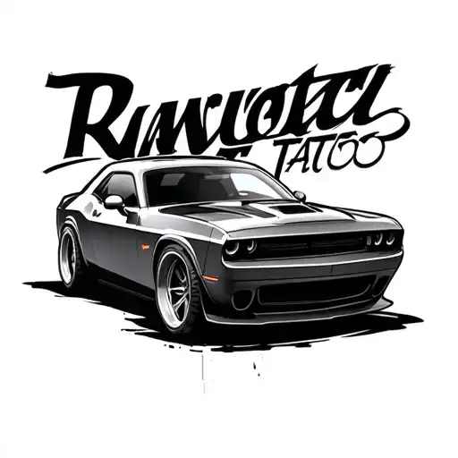 Dodge Challenger tattoo design idea