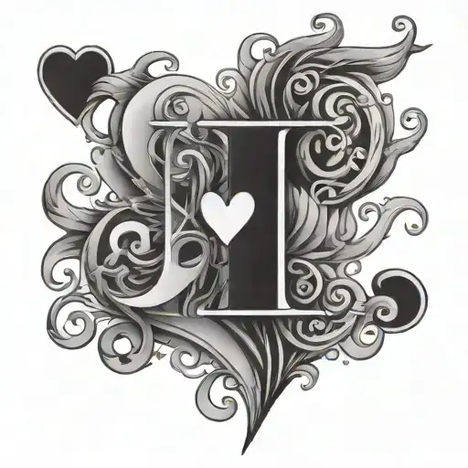 T and T initials hearts connected Our lives tattoo design idea