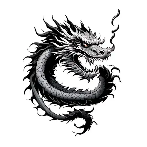 a forearm cuff. chinese dragon, sport, kung fu tattoo design idea