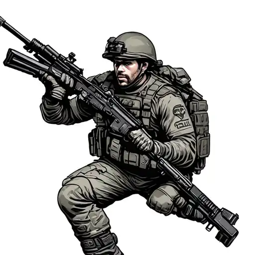 Delta Force Soldier moving tattoo design idea