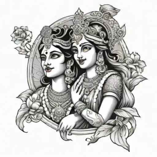 Radha krishna sleeve tattoo tattoo design idea