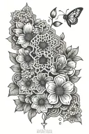 honeycombs and flowers  tattoo design idea