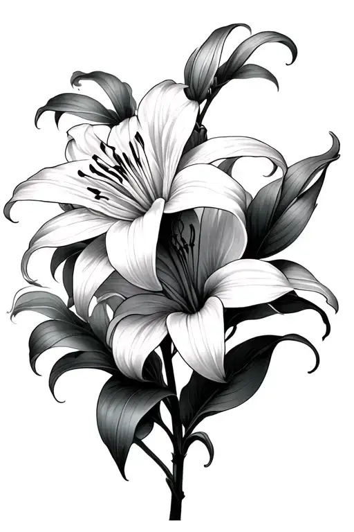 spider lily flowers tattoo design idea