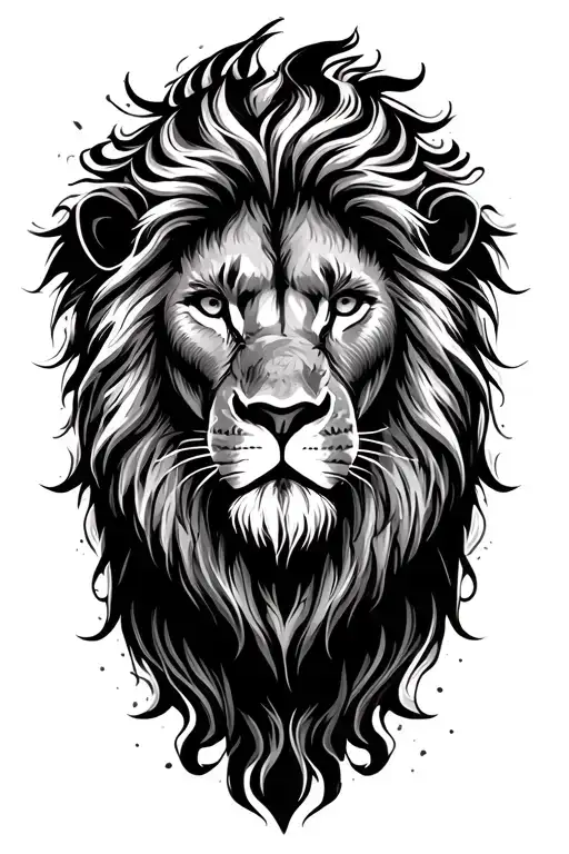 Lion surrounded tattoo design idea
