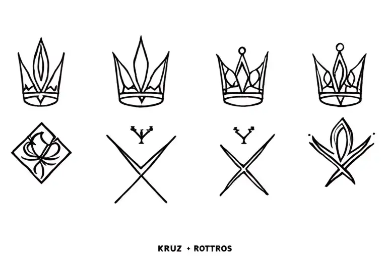 make me 5 separate tattoos representing my brothers Kale, Knox, Kruz, Ky, King using symbols  tattoo design idea