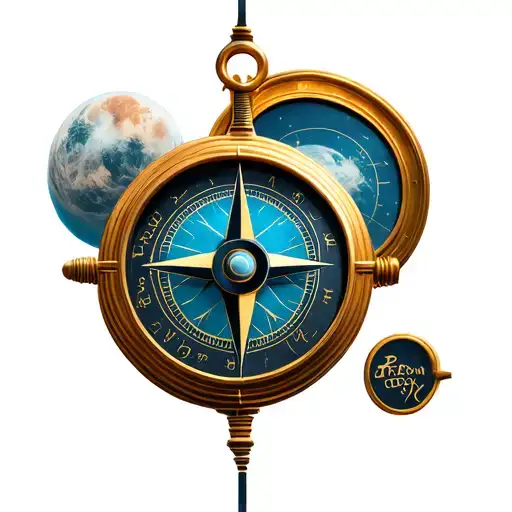 3D Compass tattoo design idea