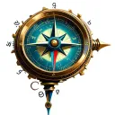 3D Compass tattoo design idea