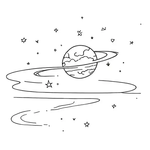 Love traveling through space tattoo design idea