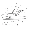 Love traveling through space tattoo design idea