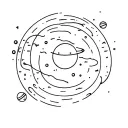 Love traveling through space tattoo design idea