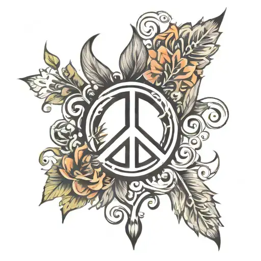 peace sign tattoo design idea