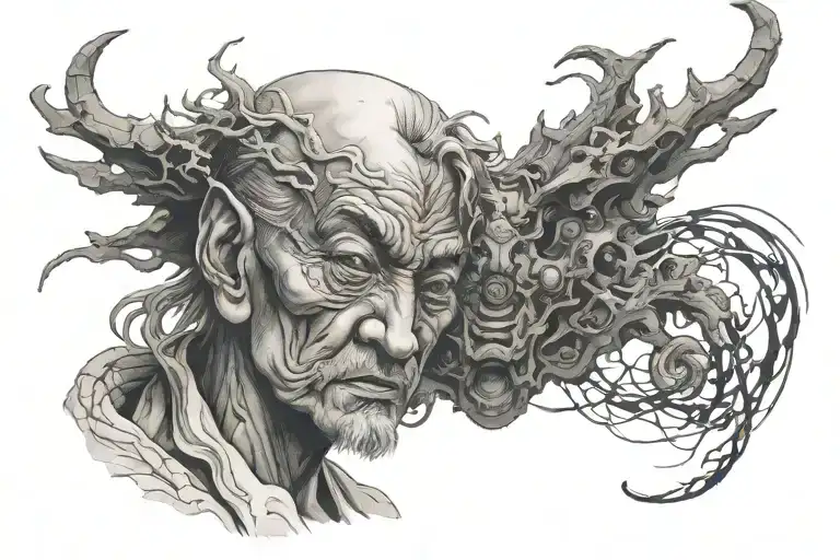 satoru gojo without blindfold tattoo design idea