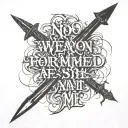 No weapon formed against me shall prosper written in script tattoo design idea