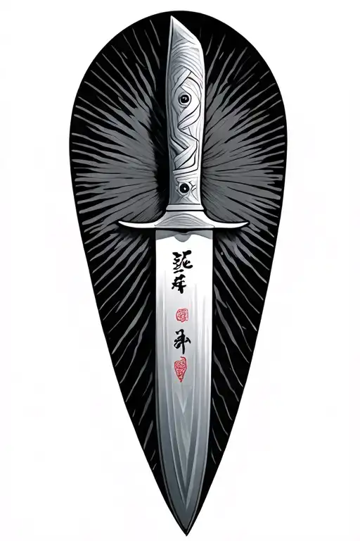 Japanese Knife tattoo design idea