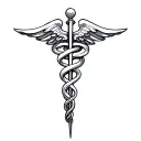 caduceus staff symbol tattoo design idea