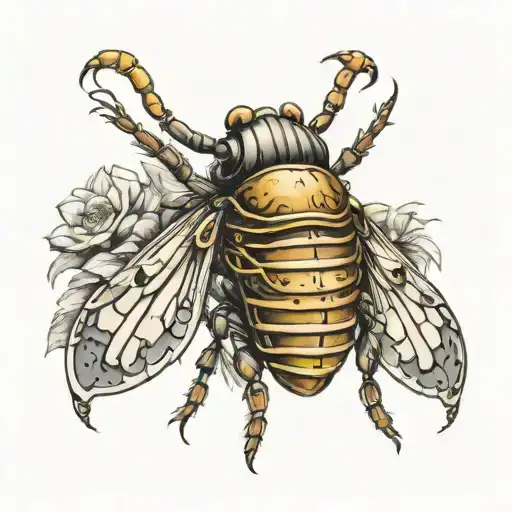 combine a scopion qnd cicada tattoo design tattoo design idea