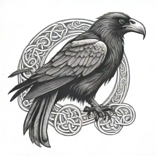 Celtic Raven tattoo design idea