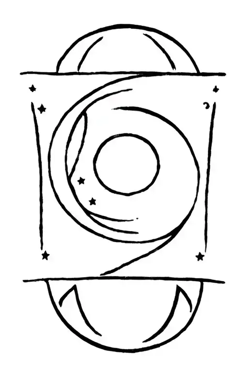 wicca Symbol with moon tattoo design idea