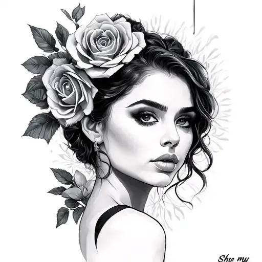 she is my 7 minutes  tattoo design idea