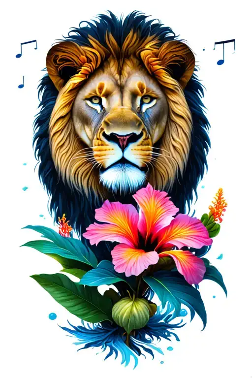 Protea, Sunrise, Ocean, Hibiscus, Lion, music, chain, trust tattoo design idea