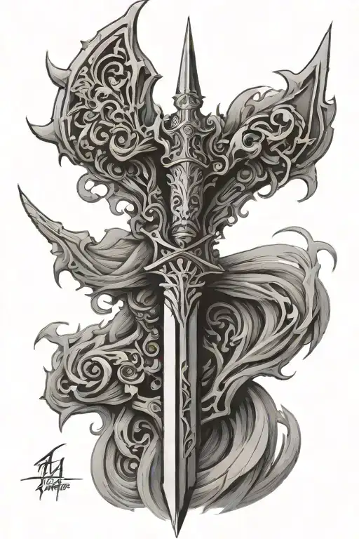 spear of destiny standing solidly tattoo design idea