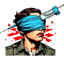 hostage blindfolded and tied up being forced an injection  tattoo design idea