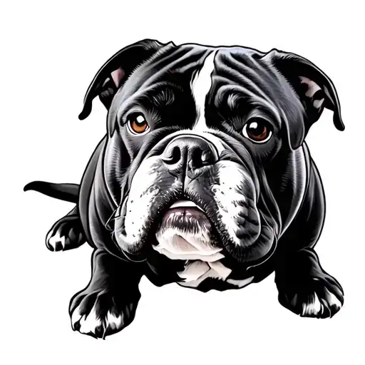 american bully dog tattoo design idea