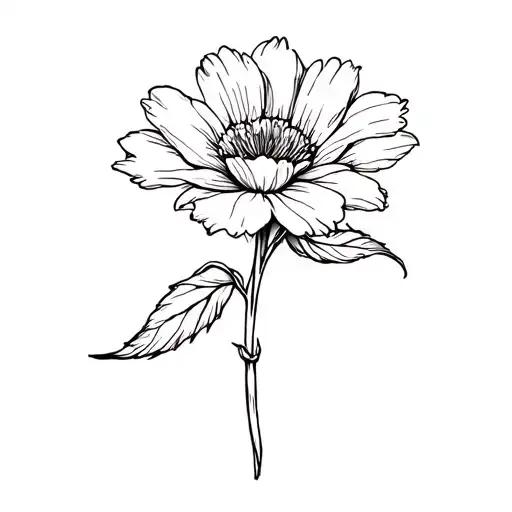 cosmo flower with Mallory written vertically tattoo design idea