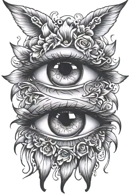 crying eyes tattoo design idea