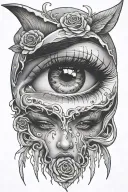 crying eyes tattoo design idea