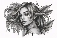 Gianna with rain drops tattoo design idea