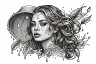 Gianna with rain drops tattoo design idea