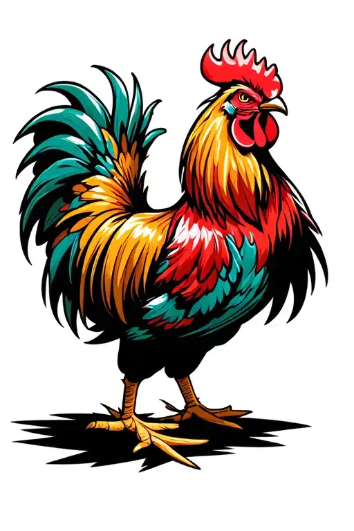 fighting rooster tattoo design idea