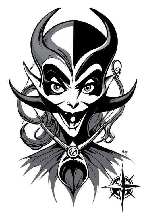 Disney Villians, Compass tattoo design idea
