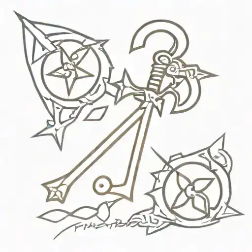 a Kingdom hearts keyblade with the name Adam written on it  tattoo design idea