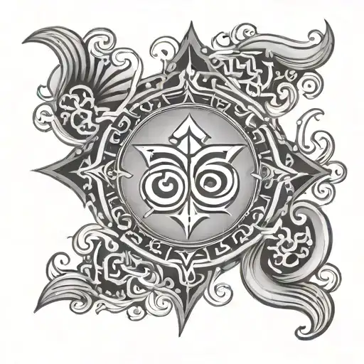 chandra tamil god symbol tattoo design idea
