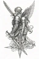 Warrior and nursing   tattoo design idea