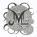 typography written in shape tattoo design idea